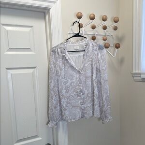 Aritzia - Wilfred - Classic Floral Blouse - White / Light Pink - S